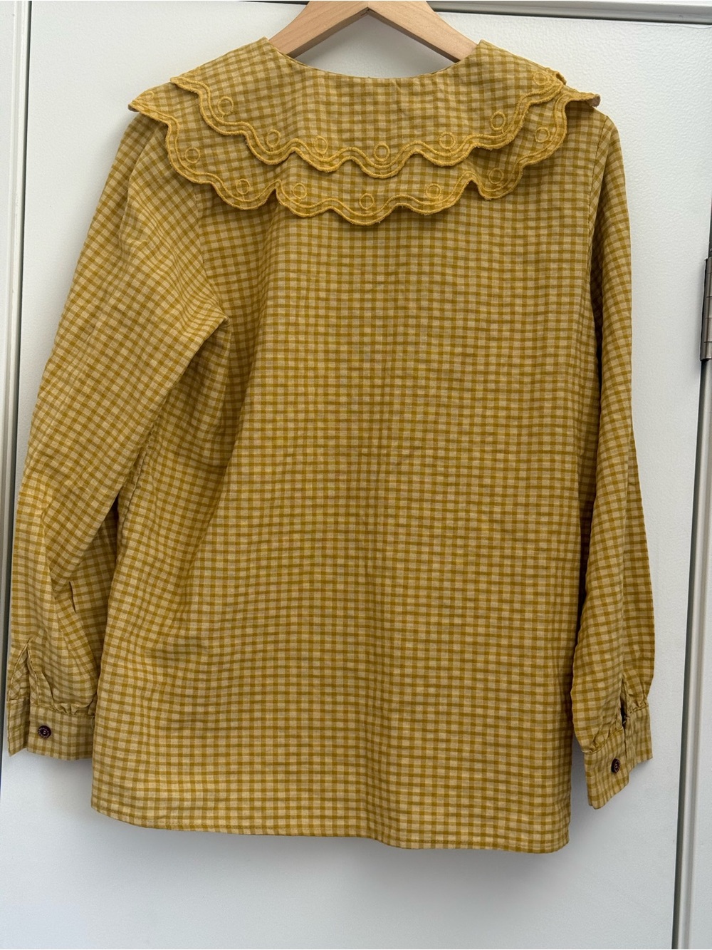 Cotton yellow gingham blouse - Picture 2 of 6